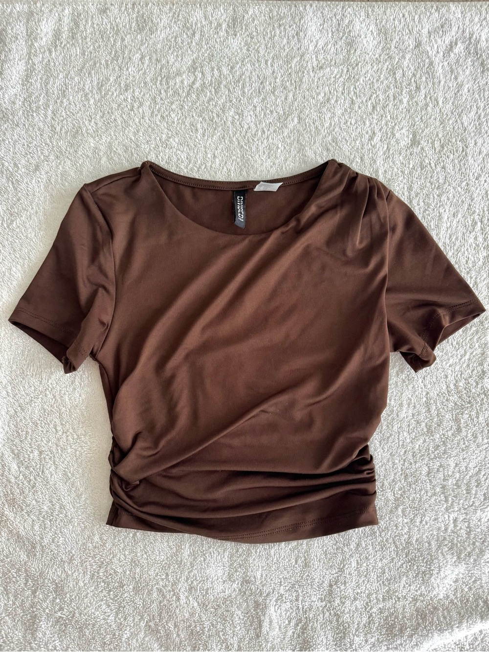 H&M Brown Short Sleeve Crop Top
